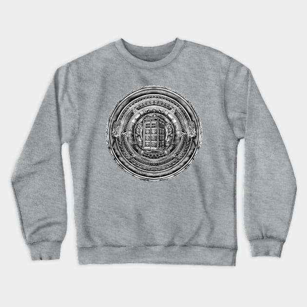 Aztec Time lord Phone box Crewneck Sweatshirt by Dezigner007